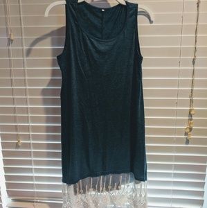 Blue Lace Bottom Dress
